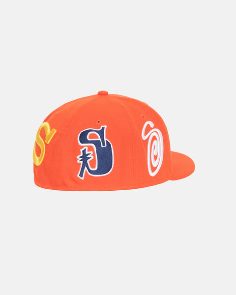 orange fitted cap