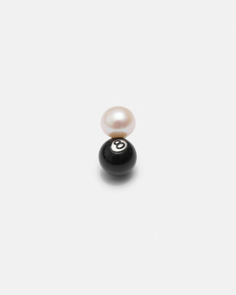 STUSSY SILVER PEARL 8 BALL STACK EARRING SILVERY ACCESSORY
